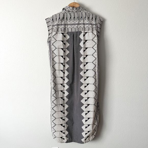 Maeve Lillian Button Front Sleeveless Earthy Boho Print Midi Shirt Dress Size XL - Picture 8 of 11